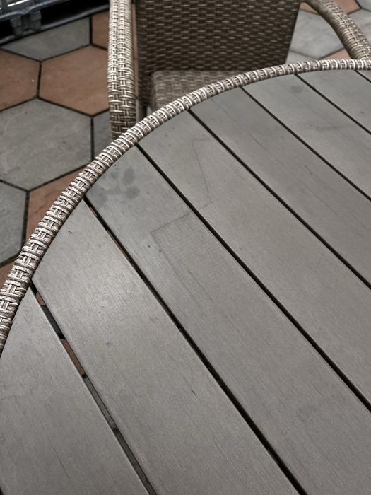 Set mobilier grădină/terasă – Masă rotundă + 4 scaune ratan sintetic