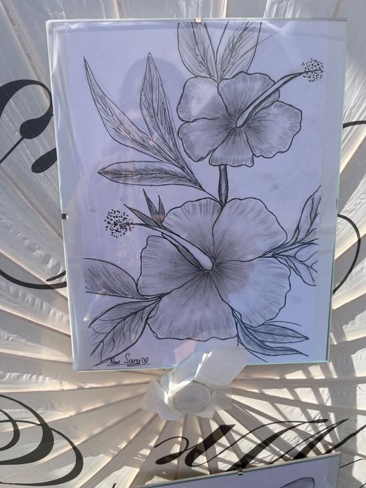 Tablou 24x30 cu rama , desenat în creion