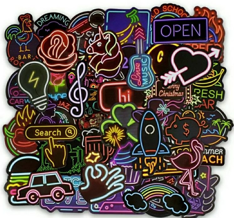 Наклейки виниловые неоновые