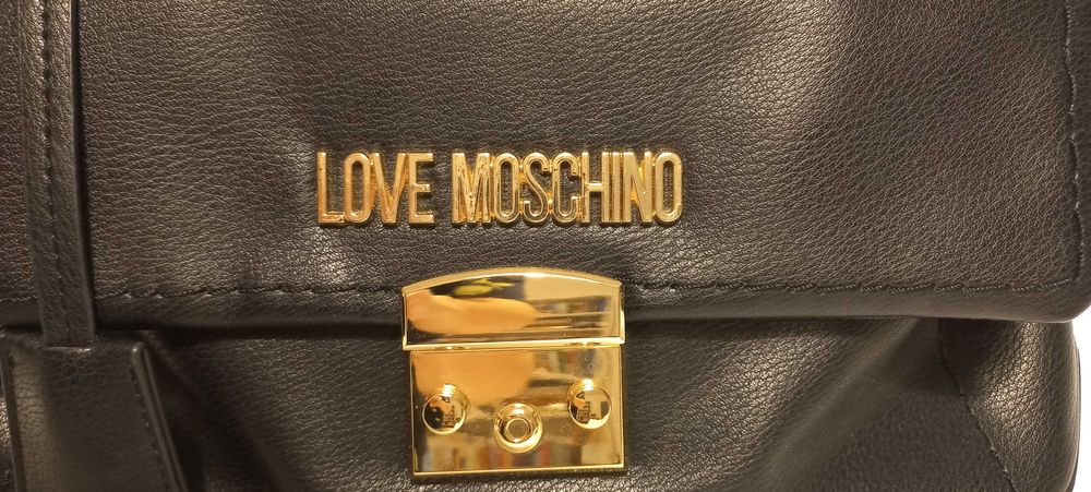 Geanta Originala Noua Love Moschino, Neagra, 19X30X11