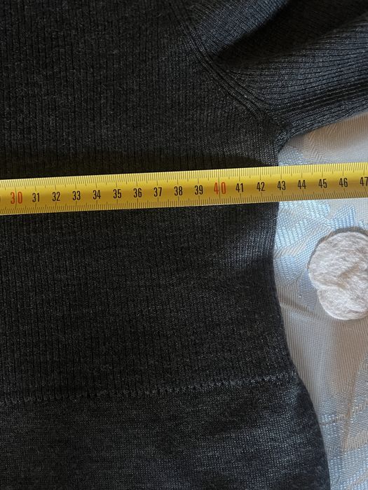 Sandro Paris, 100% lână extrafină, rochie gri cu gât înalt