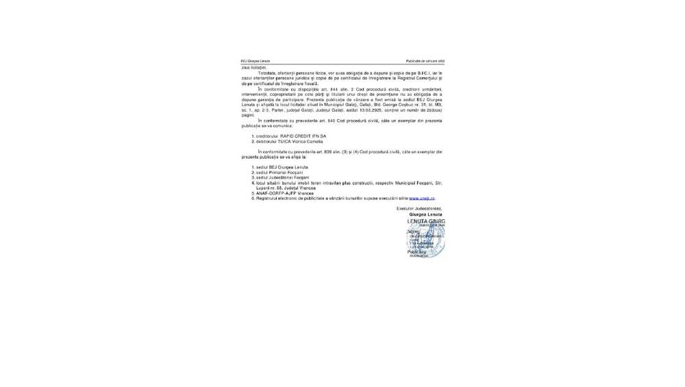 Casa+Teren de vanzare Focsani LICITATIE