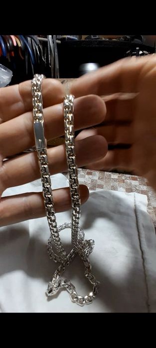Серебряная цепь бисмарк, новинка