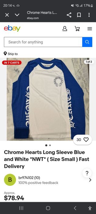 Chrome Hearts дълъг ръкав размер М, Л