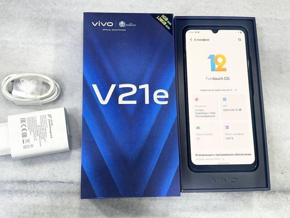 Vivo V21 e 8+4/128 GB korobka dokument zaryadchik srochna Sotladi