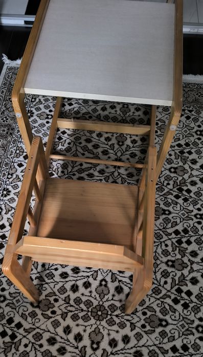 Детски стол 2в1, масивна букова дървесина