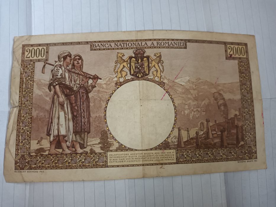 Bancnota 2000 lei 1943