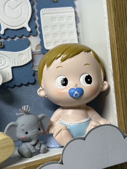 Бебешка визитка в рамка  ръчна изработка