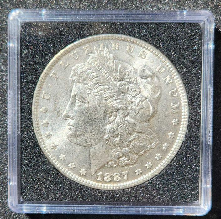 Monedă Argint 1 Dolar 1887 Morgan USA - Stare Excelentă MS-61 (UNC)