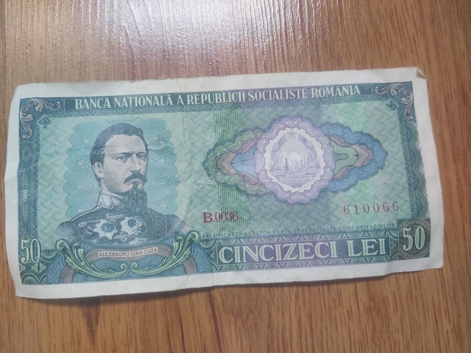Bancnotă 50 Lei 1966 – Alexandru Ioan Cuza – RSR de colecție