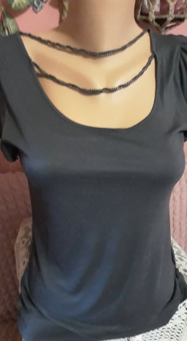 Тениска с перли/ръст 158 см