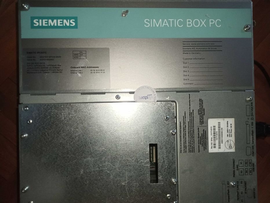 Panou industrial Siemens si calculator industrial IPC827C