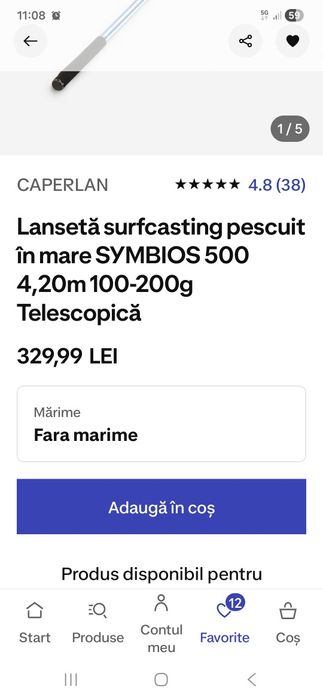Lanseta surfcasting 4.20m, 100-200g