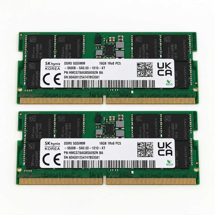 KIT 32GB DDR5 LAPTOP 5600MHz (SAU 4800MHz) 16GB x 2 bucati