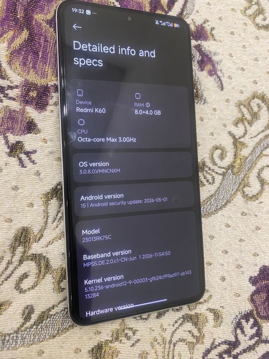 xiaomi redmi k60 256/8+4