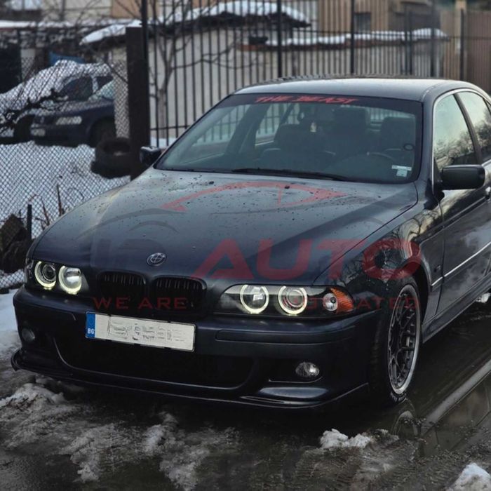 Тунинг фарове с Angel Eyes за BMW E39 (1997–2003) – черни, с крушки