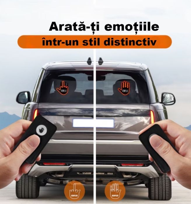 Semn Led Auto Cu Telecomanda,Mana Cu 3 Moduri Salut,Deget Mijlociu