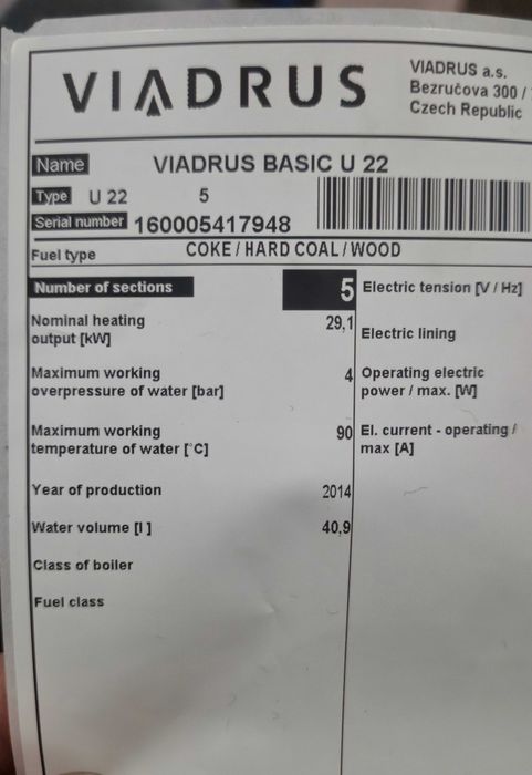 Комбиниран котел на твърдо гориво и пелети viadrus 22 basic bisolid gp