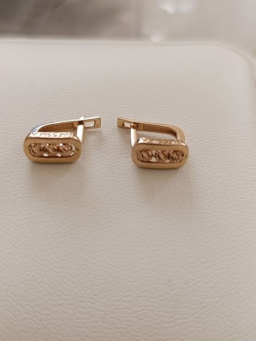 Детские золотые серьги, Месика проба 585, вес 1,50 гр