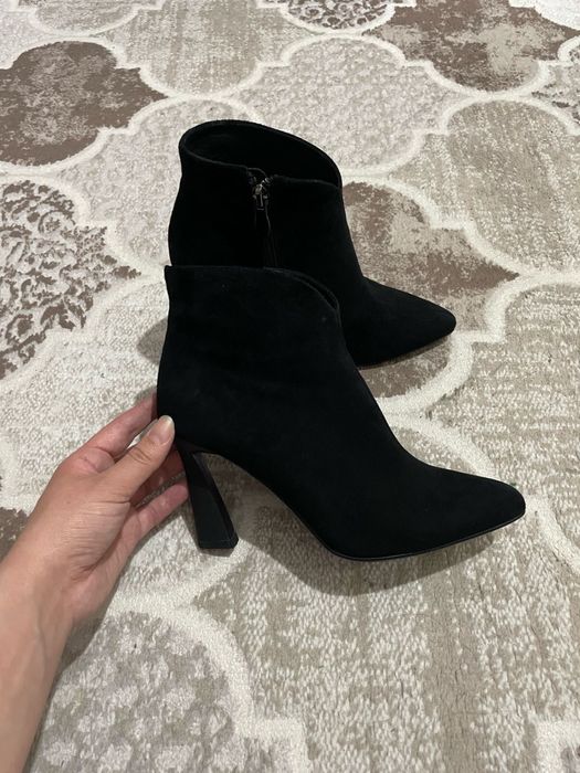 Замшевые ботильоны, натуралка