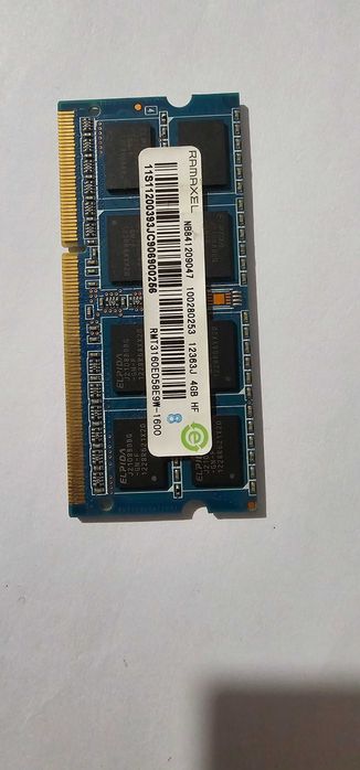 RAM: 4GB DDR3 RAMAXEL RMT3160ED58E9W-1600 1.50V