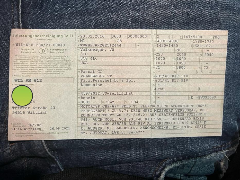 VW Passat CC 2.0 TSI 2016 DSG E6