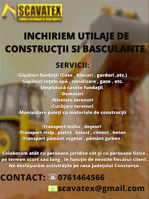 Săpături , demolări , transport | Buldoexcavator & Basculante