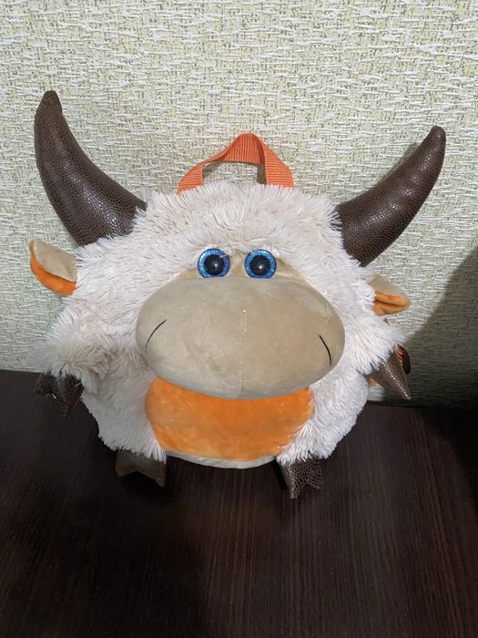 мягкий рюкзак, белая собачка