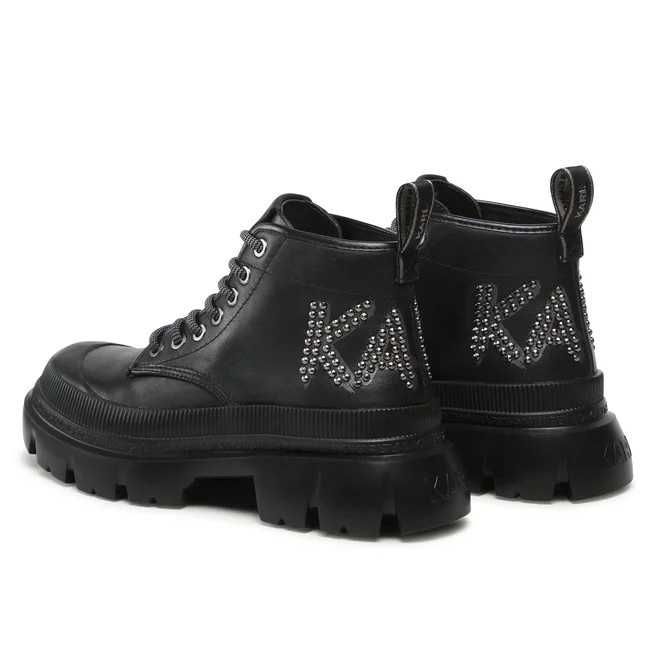 KARL LAGERFELD № 38 – Дамски боти ест кожа с лого на капси нови кутия