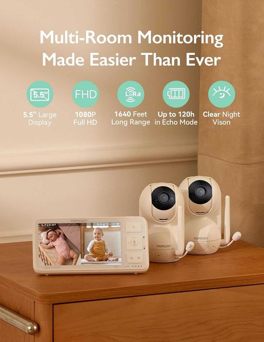 Momcozy Бебефон с 2 камери - ТОП модел