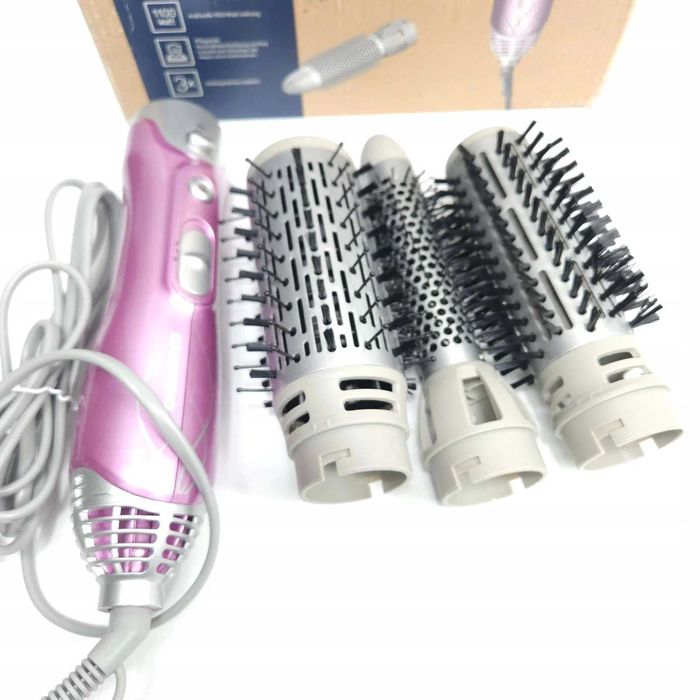 Perie rotativă Grundig HS 6220 GlamStyler 1100W, 3 capete  înveliș ceramic, aer rece, 2 trepte temperatură, volum și bucle profesionale Coafura DAMA