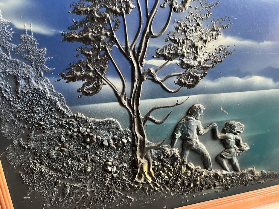Tablou mare texturat si in relief 122x68cm