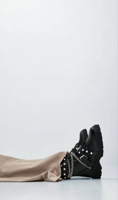 ZARA кубинки боти от естествена кожа