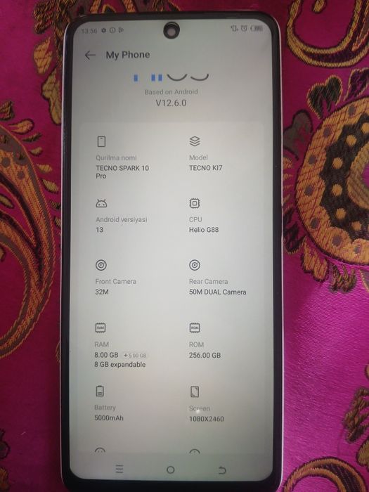 Тесно спарк 10 про 10 кун кафолати билан ишлаши жуда зур