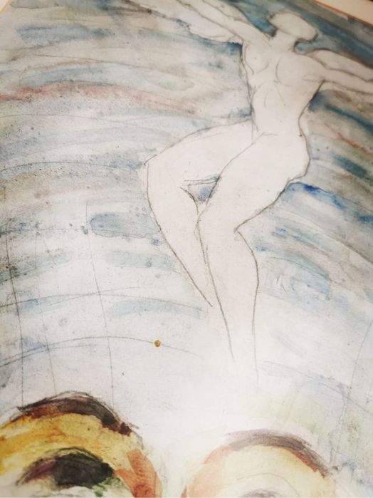 Антикваена картина в рамка български автор