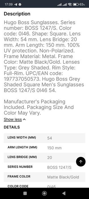 Hugo boss Солнцезащитные очки