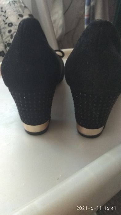 Туфли замшевые, черные