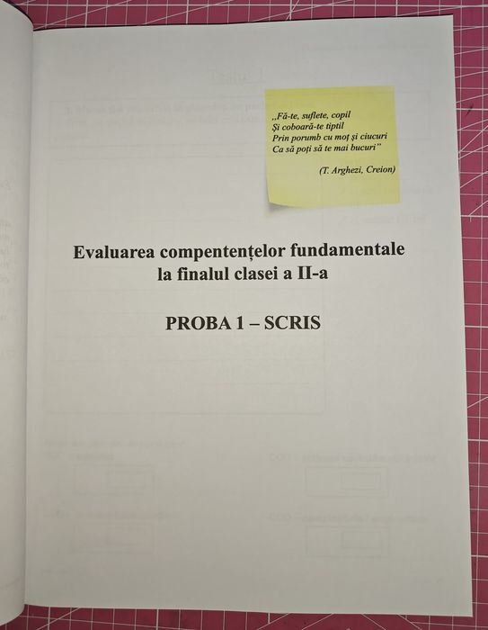 Teste de evaluare la Comunicare în limba română, scris și citit