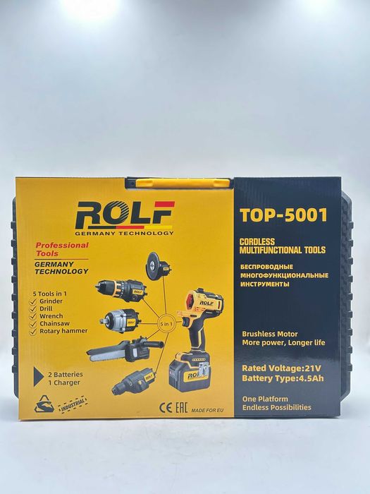 Набор инструментов ROLF TOP-5001 (5 в 1) universal akkumulyatorli
