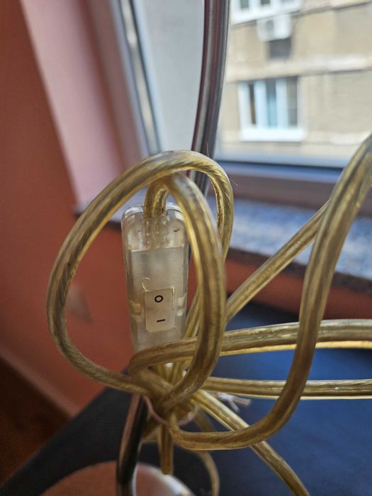 Стъклена настолна тип старинна лампа неръждаема стомана Prezent. X 2