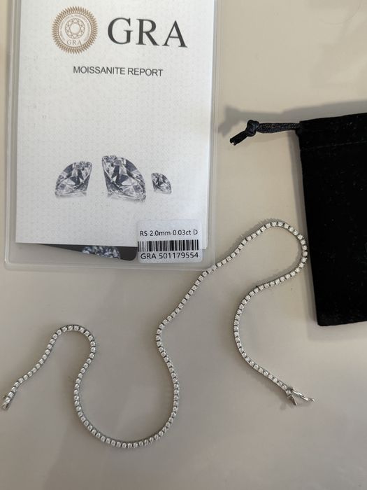 Тенис/tennis колие neacklace moissanite, най-чистият камък