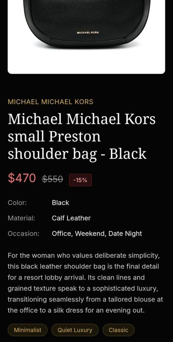 Poșetă geanta Michael Kors Preston originală piele naturală