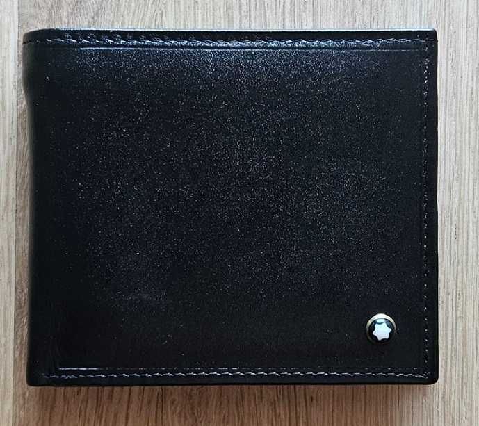 Мъжки кожен портфейл Montblanc черен НОВ Италия