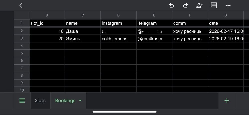 Телеграмм бот + таблица + уведомления (под ключ