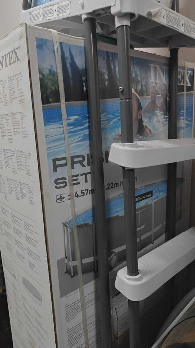 Piscină Intex 15 ft (4.57m x 1.22m) – cu scară + folie termică