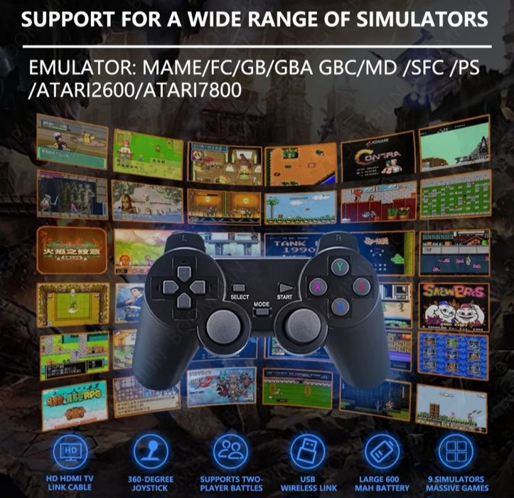 ПРОМОЦИЯ!!! Игрова конзола във флашка с 2 безжични джойстика