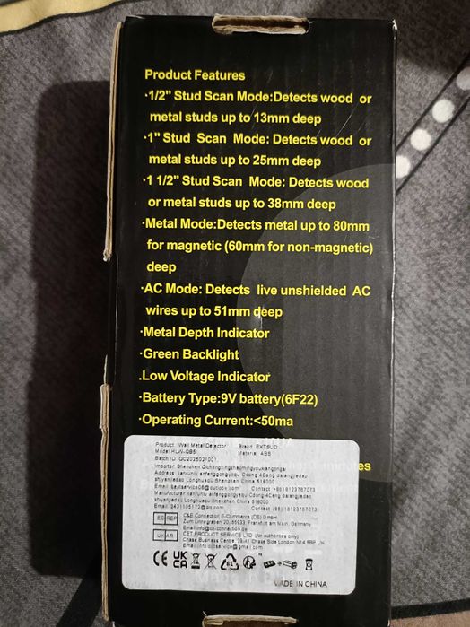 Detector de perete multifunctional