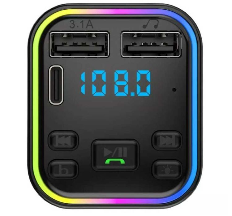 FM трансмитер Bluetooth с LED дисплей 2x USB и Type-C 3.1A