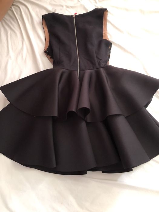 Rochie cununie civila scurta bicotone bej