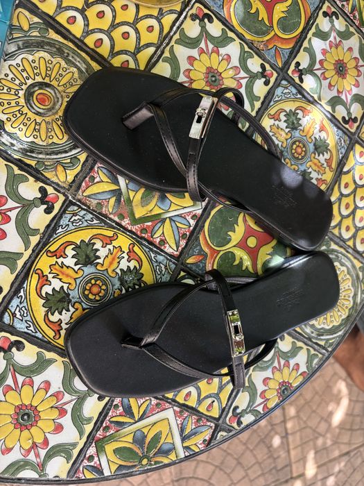 papuci hermes piele naturala